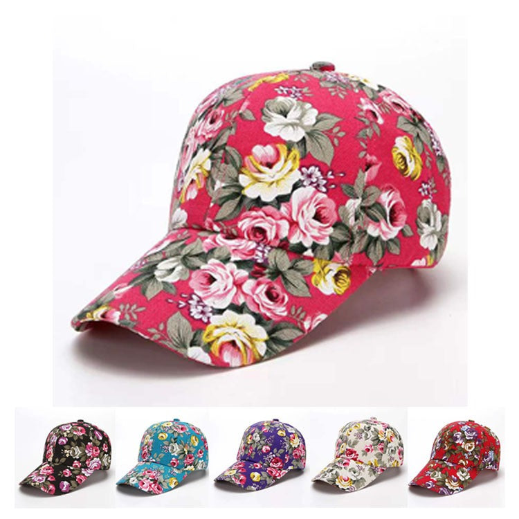 Floral Print Adjustable Baseball Cap