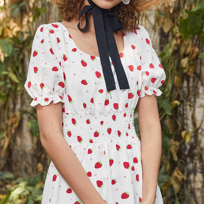 Strawberry Fields Summer Dress - Playful Floral Chiffon Dress for Women - Country in My Heart