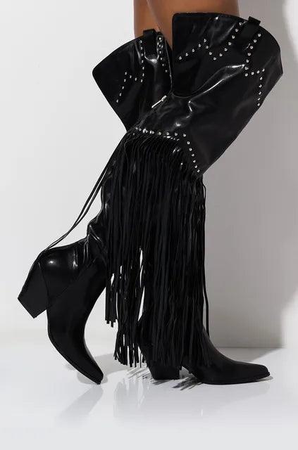 Vintage Fringe Over-the-Knee Boots - Country in My Heart