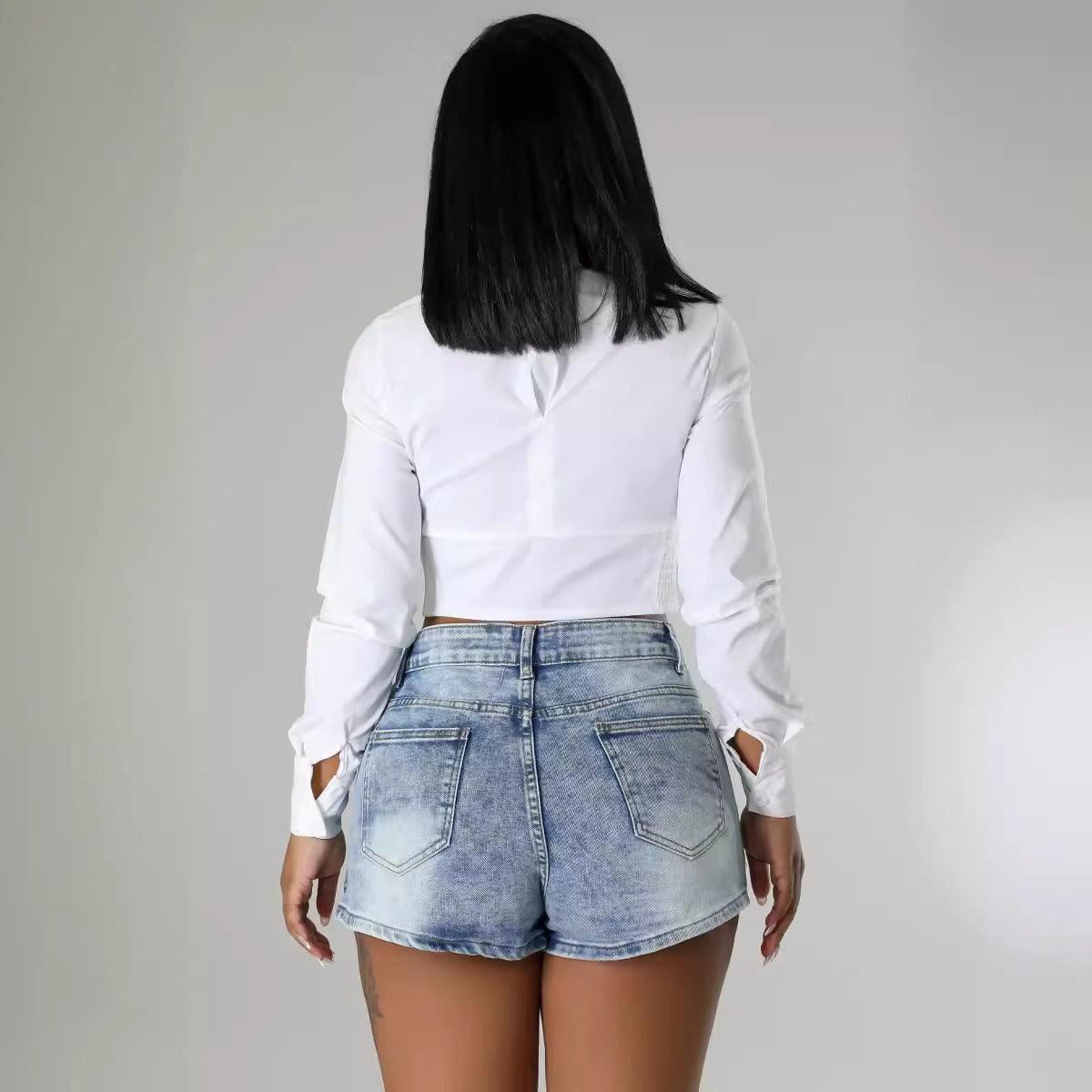 Denim Half Skirt Button-Up Shorts for Country Girls and Bartenders - Country in My Heart