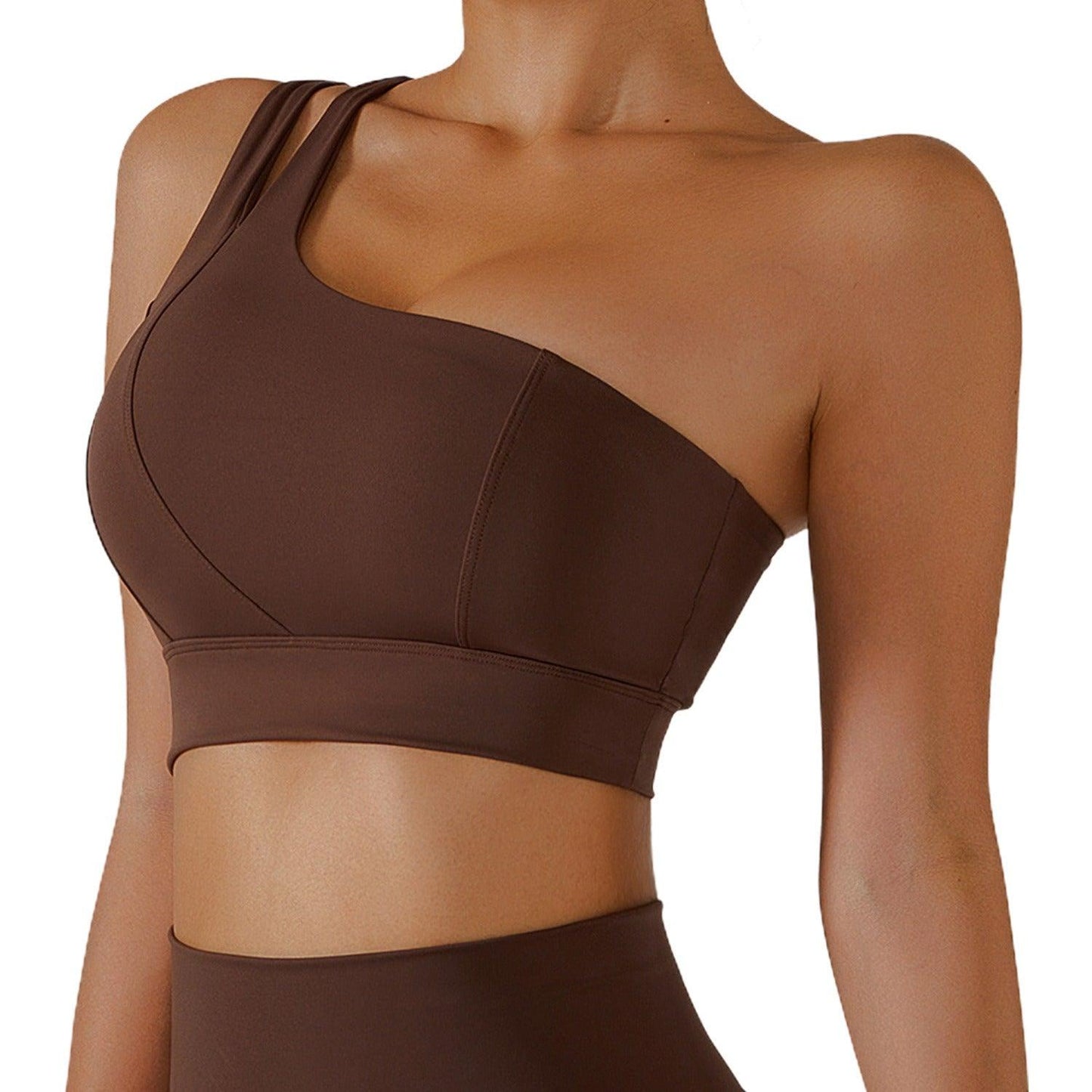 Sleek One Shoulder Yoga Sports Bra | Trendy and Supportive Athletic Wear - Country in My Heart