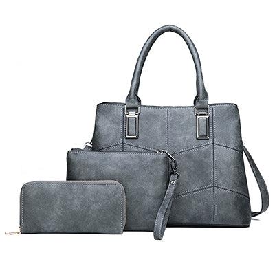 Luxury 3 Piece Leather Tote Set | Genuine Leather Cowgirl Shoulder Bag & Clutch - Country in My Heart