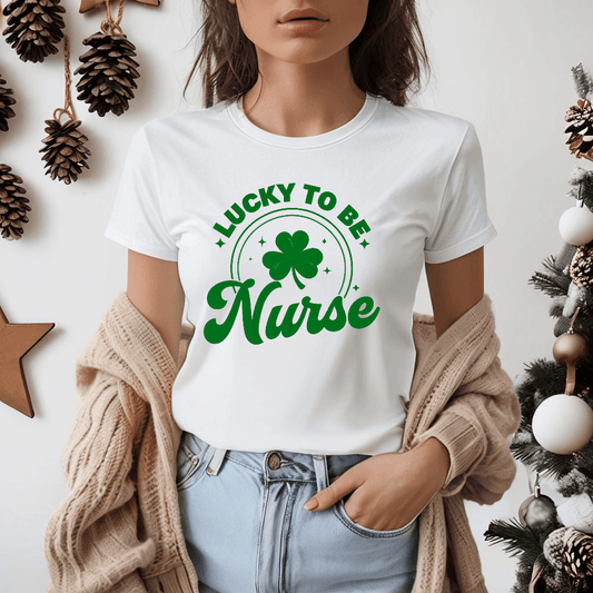 Lucky to Be a Nurse Women's T-Shirt Celebrate St Patricks Day in Style! - Country in My Heart