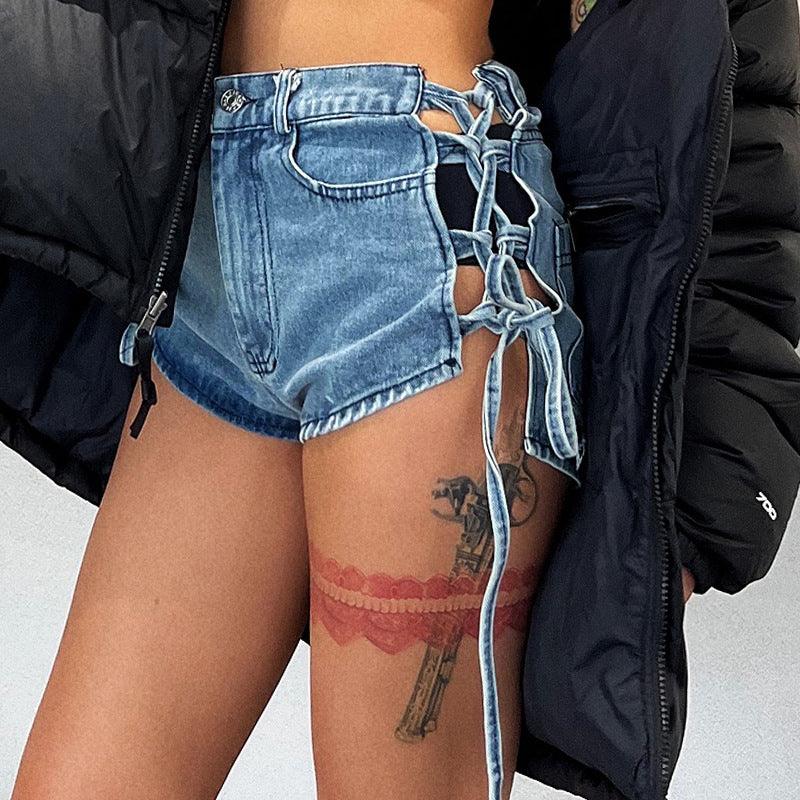 Sexy Western High-Waisted Denim Shorts – Comfortable & Stylish Light Blue Denim Shorts - Country in My Heart