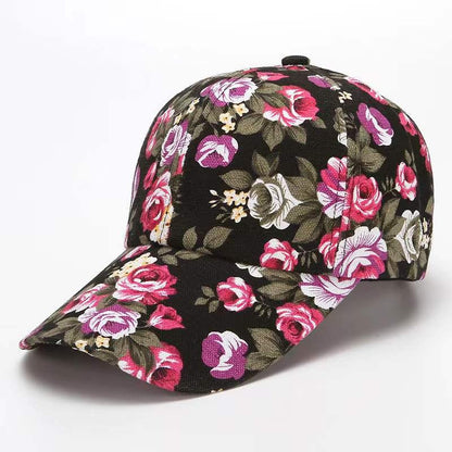 Floral Print Adjustable Baseball Cap