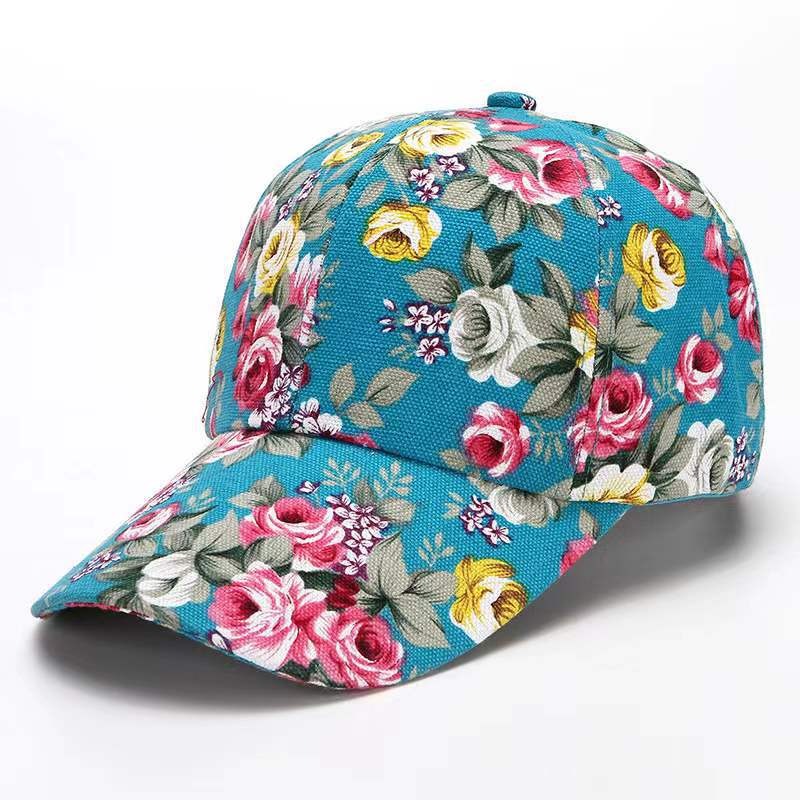 Floral Print Adjustable Baseball Cap