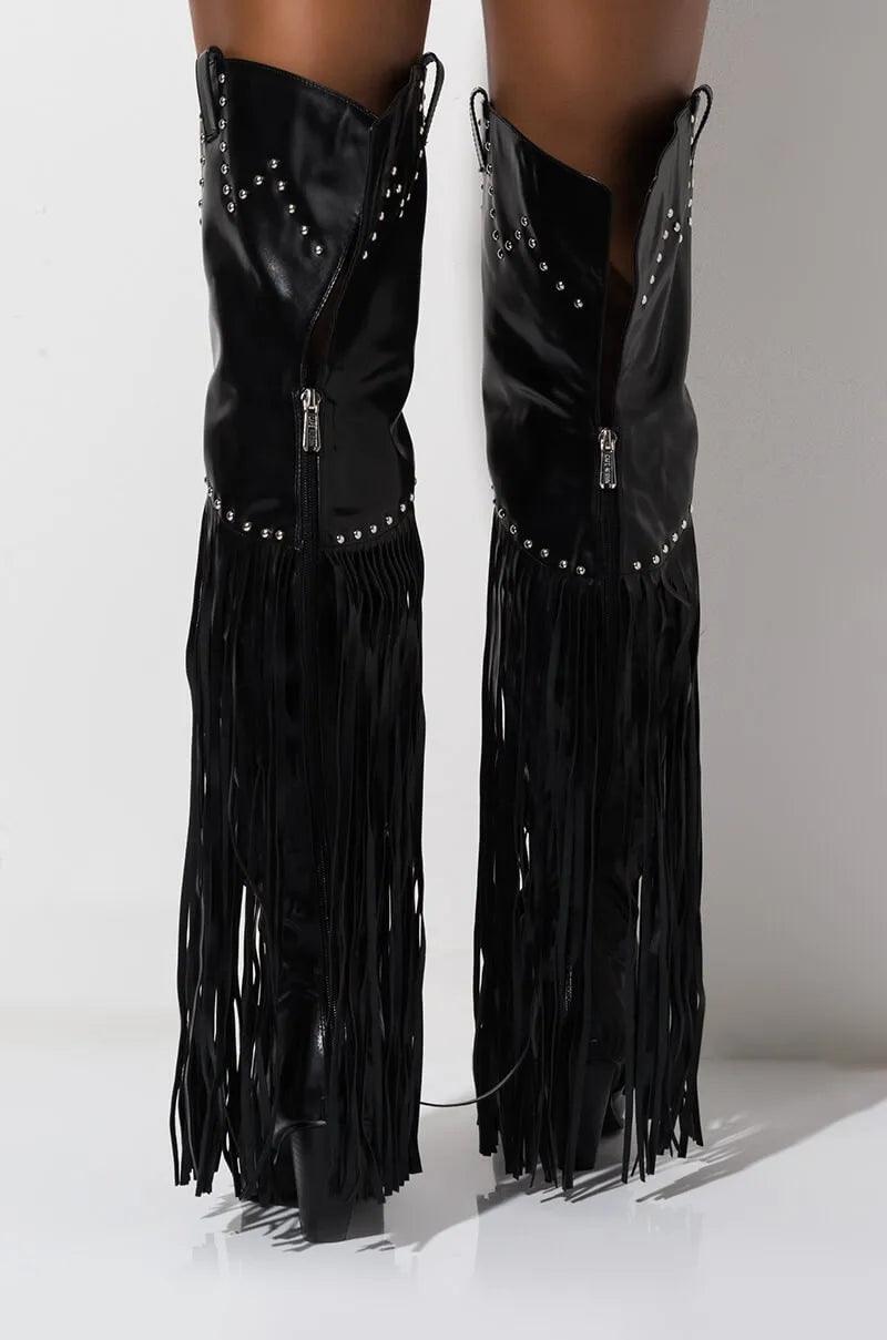 Vintage Fringe Over-the-Knee Boots - Country in My Heart