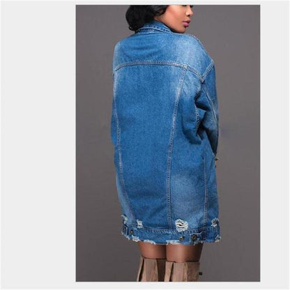 Cowgirl Chic Boyfriend Denim Jacket | Distressed & Stylish Western Outerwear - Country in My Heart