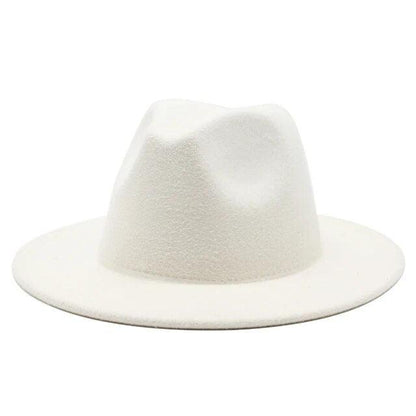 Modern Classic Felt Fedora – Stylish Wide Brim Wool Hat for Men and Women - Country in My Heart