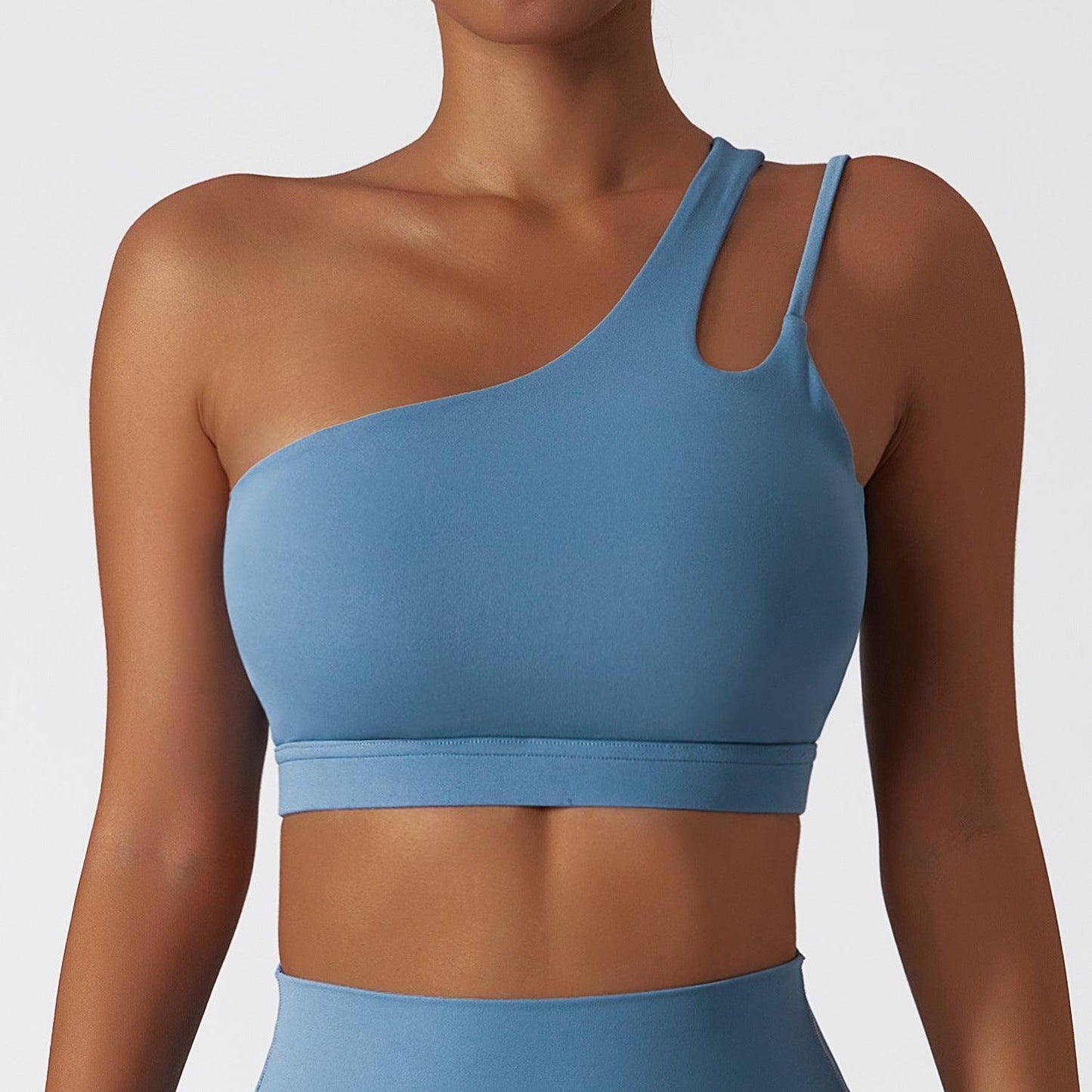 Slant Shoulder Sports Bra | Stylish & Supportive Sports Bra for Fitness & Yoga - Country in My Heart