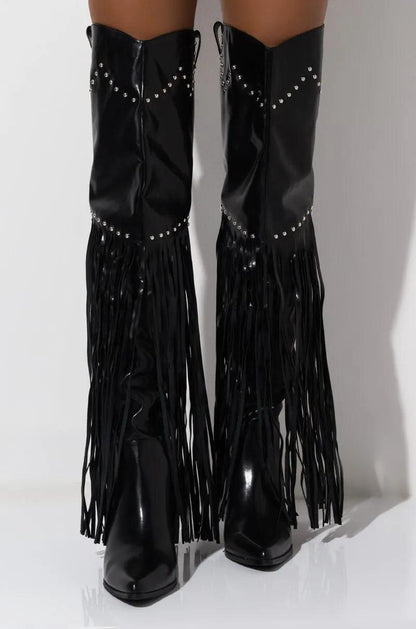 Vintage Fringe Over-the-Knee Boots - Country in My Heart