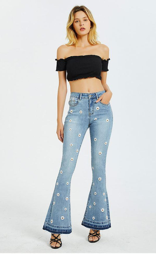 Daisy Bloom Wide Leg Jeans - Country in My Heart