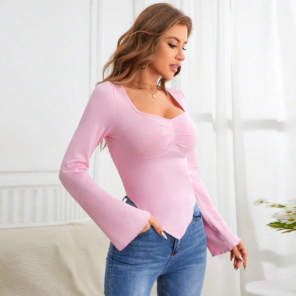 Slim Fit Knitted Long-Sleeved T-Shirt Top | Casual Country Girl Style for Spring & Summer - Country in My Heart