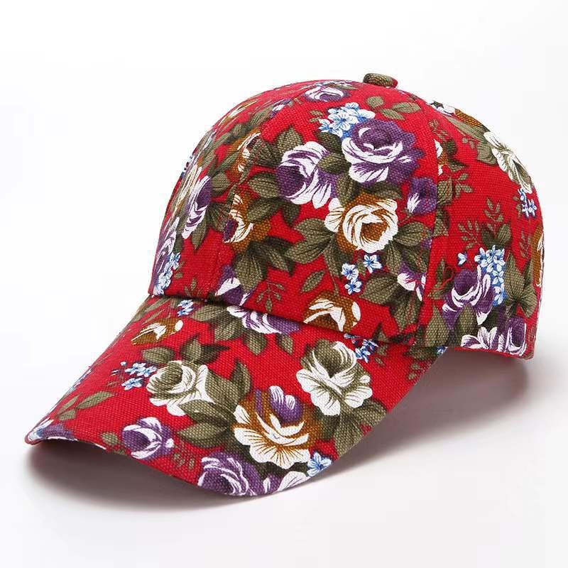 Floral Print Adjustable Baseball Cap