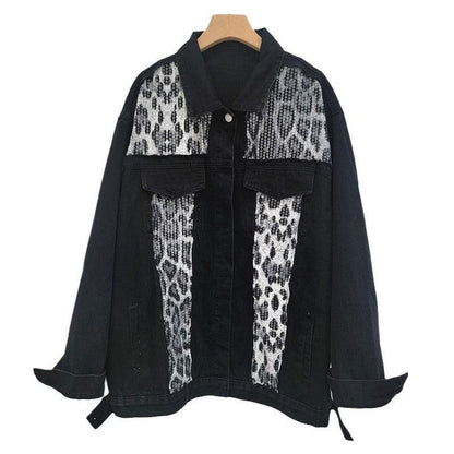 Wild Leopard Denim Jacket Top – Stylish Cowgirl Fashion with Leopard Print and Sequins - Country in My Heart