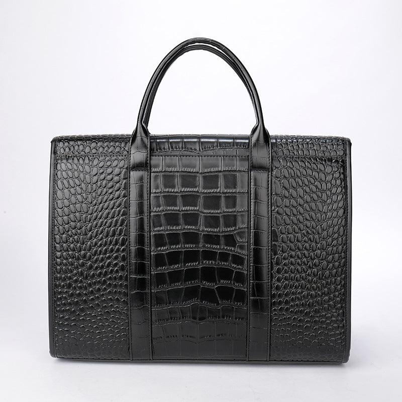 Exotic Croco Leather Laptop Bag - Luxury Genuine Cowhide for Stylish Women - Country in My Heart