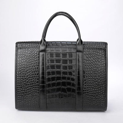 Exotic Croco Leather Laptop Bag - Luxury Genuine Cowhide for Stylish Women - Country in My Heart