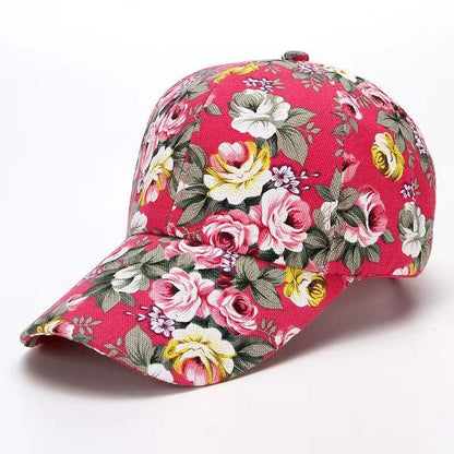 Floral Print Adjustable Baseball Cap