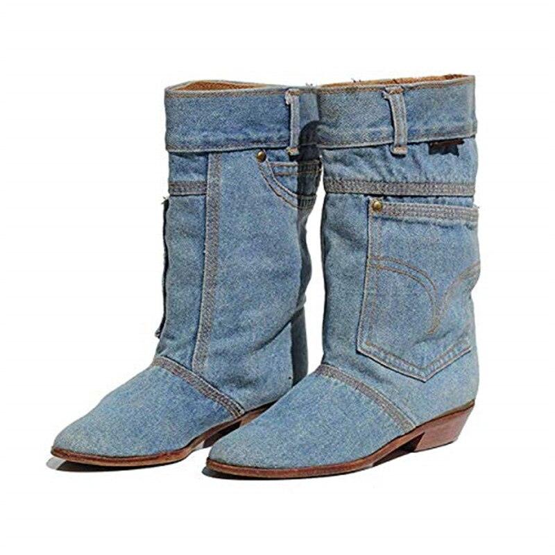 Sky Blue Denim Cowboy Boots - Country in My Heart