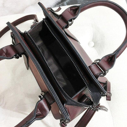 Vintage Leather Handbag Shoulder Bag | Luxury Handcrafted with Zipper Closure - Country in My Heart