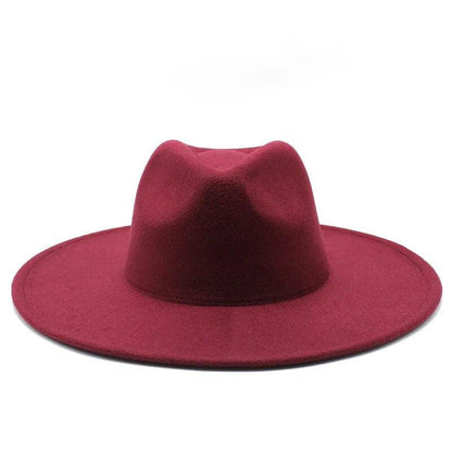 Modern Classic Felt Fedora – Stylish Wide Brim Wool Hat for Men and Women - Country in My Heart