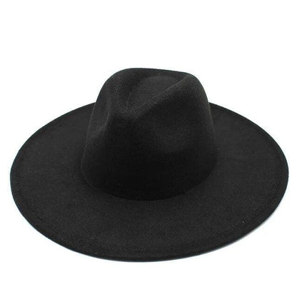 Modern Classic Felt Fedora – Stylish Wide Brim Wool Hat for Men and Women - Country in My Heart