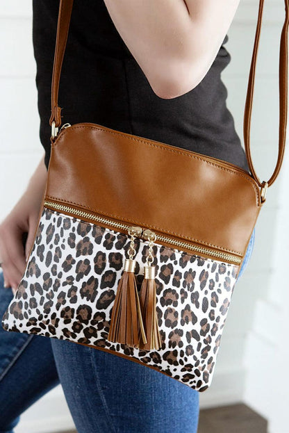 Leopard Print Tassel Crossbody Handbag - Country in My Heart