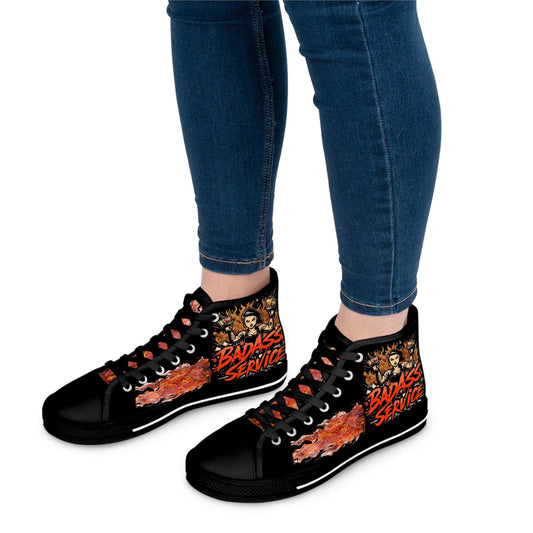 Bad Ass Service Womens Black High Top Sneakers - Country in My Heart