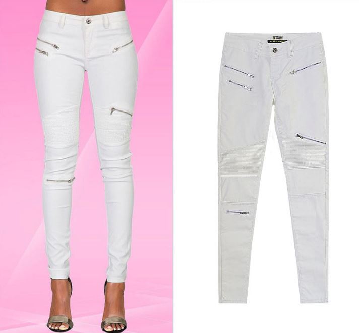 "Lola" White Faux Leather Zippered Knee Pencil Pants - Country in My Heart