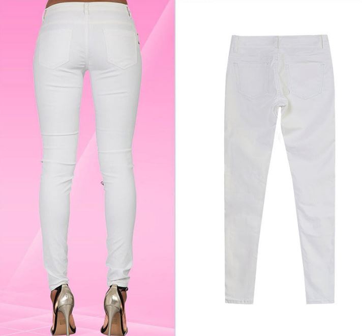 "Lola" White Faux Leather Zippered Knee Pencil Pants - Country in My Heart