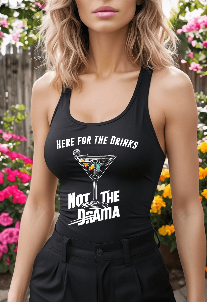 No Drama Womens Flowy Racer Back Tank Top - Country in My Heart