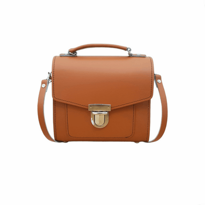 Burnt Orange Leather Sugarcube Handbag - Country in My Heart