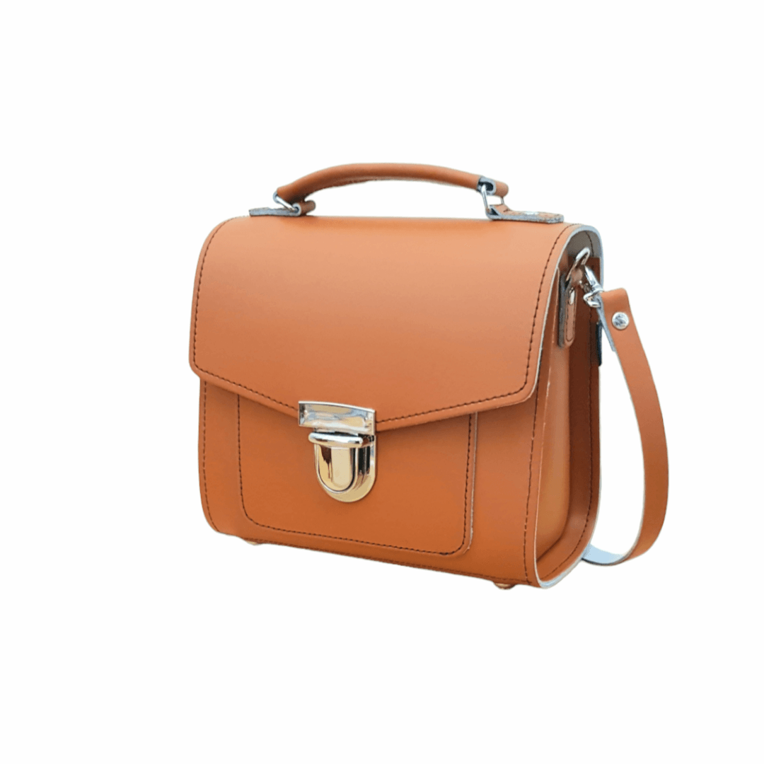 Burnt Orange Leather Sugarcube Handbag - Country in My Heart