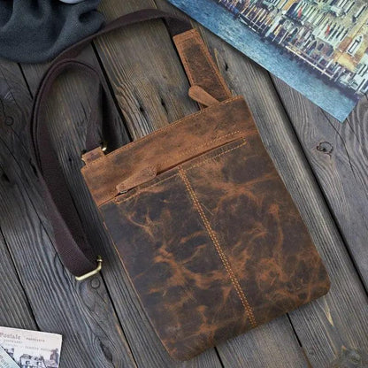 Italian Grain Leather Messenger Bag - Country in My Heart