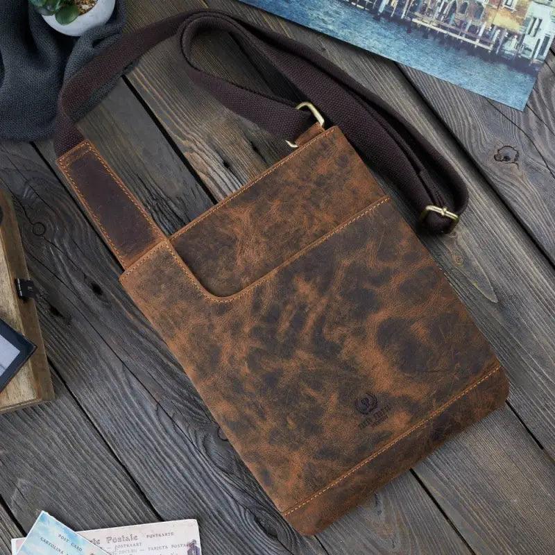 Italian Grain Leather Messenger Bag - Country in My Heart