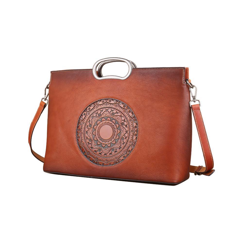 Rustic Charm Vintage Leather Handbag - Country in My Heart