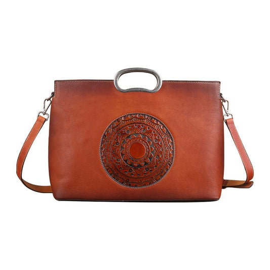 Rustic Charm Vintage Leather Handbag - Country in My Heart