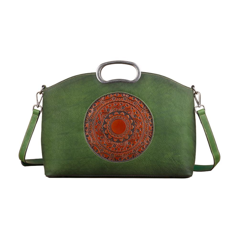 Rustic Mandala Leather Tote Bag - Country in My Heart