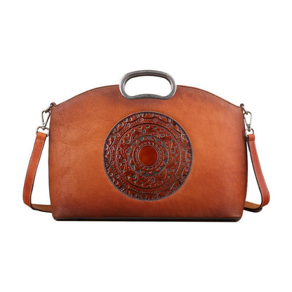 Rustic Mandala Leather Tote Bag - Country in My Heart