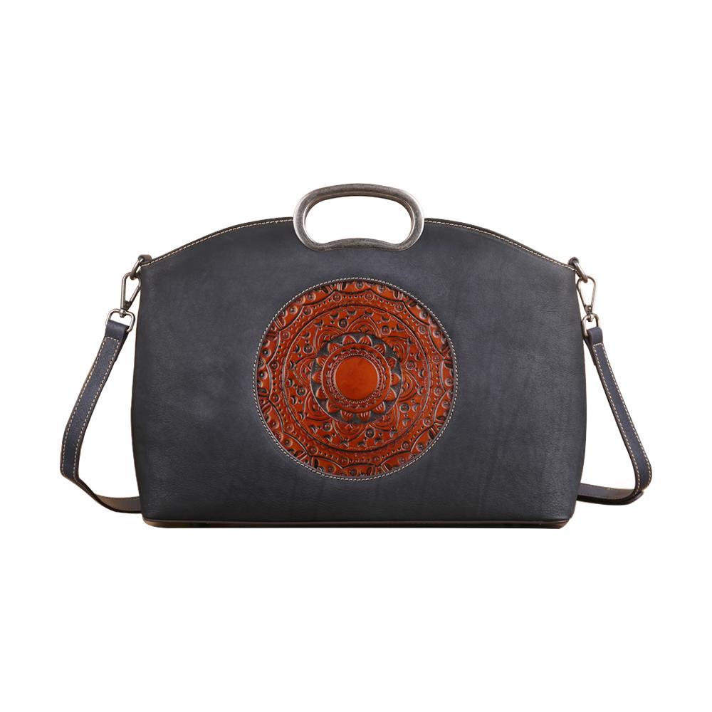 Rustic Mandala Leather Tote Bag - Country in My Heart